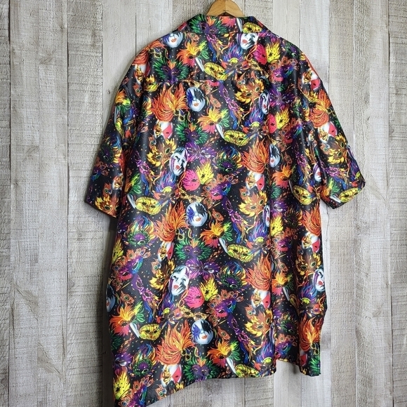 Vittorio Farino Colorful Button Up Shirt. Mardi Gras Vibrant. Masks Colorful XX - Picture 6 of 12